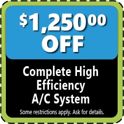 $$1250 Off of Complete High Efficiency Air Conditioning A/C System
