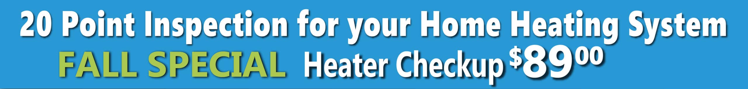 20 Point inspection of Your Home Heating System - Fall Special Heater Checkup - $89.00